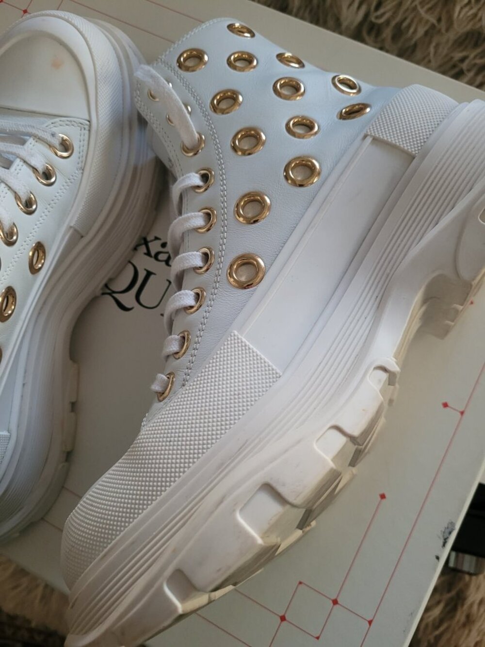 Alexander McQueen White Platform Leather
